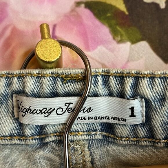 Slashed And Ripped Flared Wide leg Jeans by Highway Jeans size 1 NWT - Picture 8 of 9